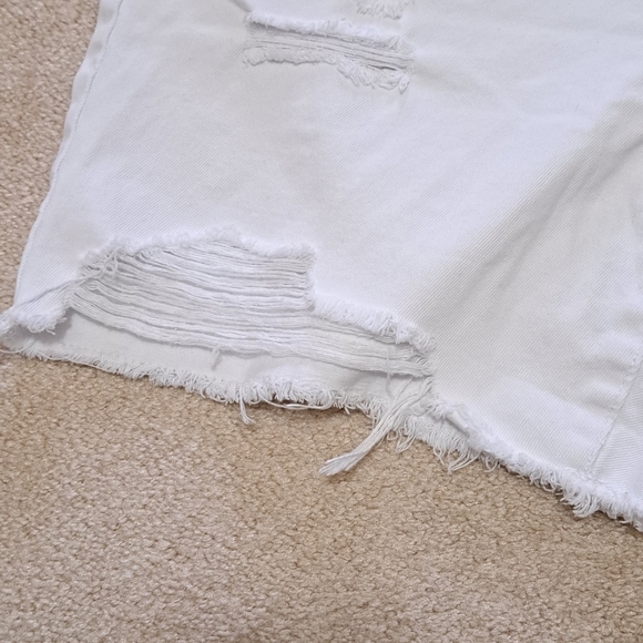 Aeropostle 90's Baggy Short White Denim Shorts Size 6 Distressed Jean Shorts - Picture 4 of 11